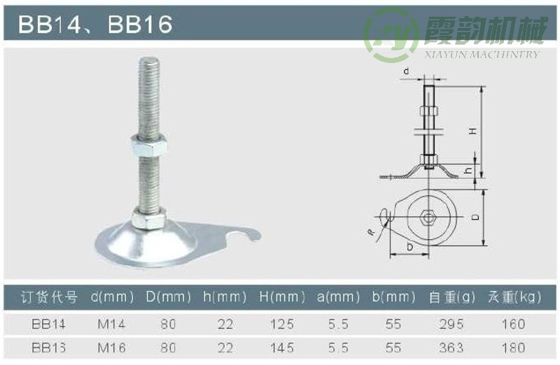 BB-14/BB-16型可調杯腳